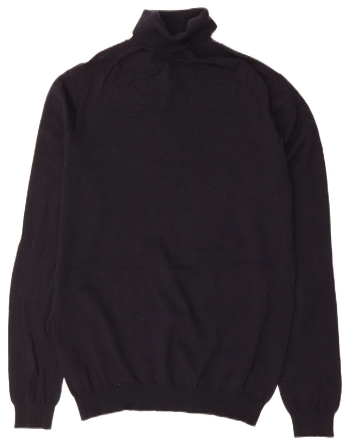 Ανδρικό πουλόβερ Reiss με ρολό λαιμόκοψη Μαλλί μεσαίου μπλε