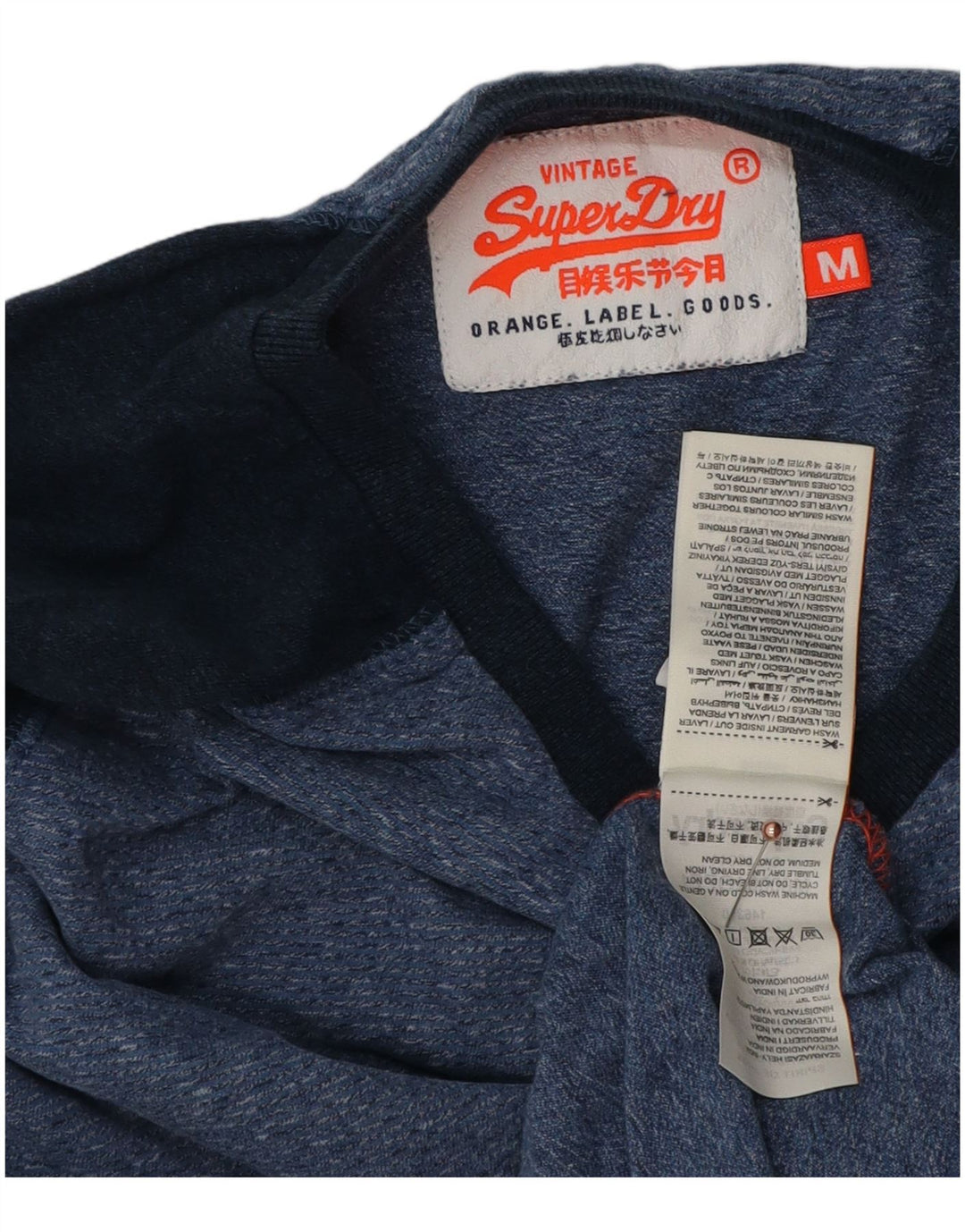 Ανδρικό μπλουζάκι Superdry, μακρυμάνικο, μεσαίο μπλε, βαμβακερό