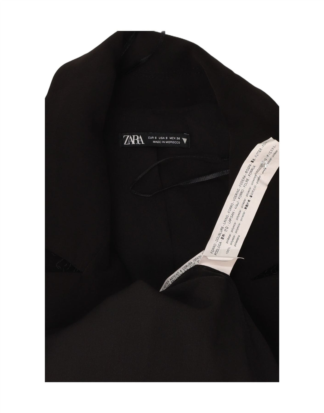 Zara Γυναικείο Πανωφόρι UK 10 Small Black Polyester