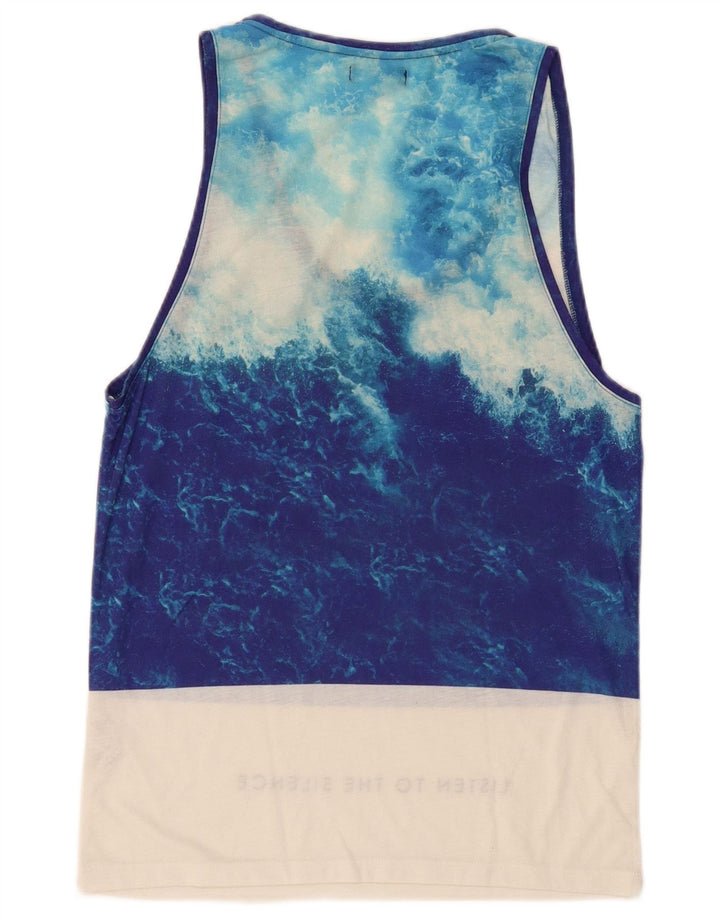 Ανδρικό γραφικό γιλέκο Zara Top Medium Blue Colourblock