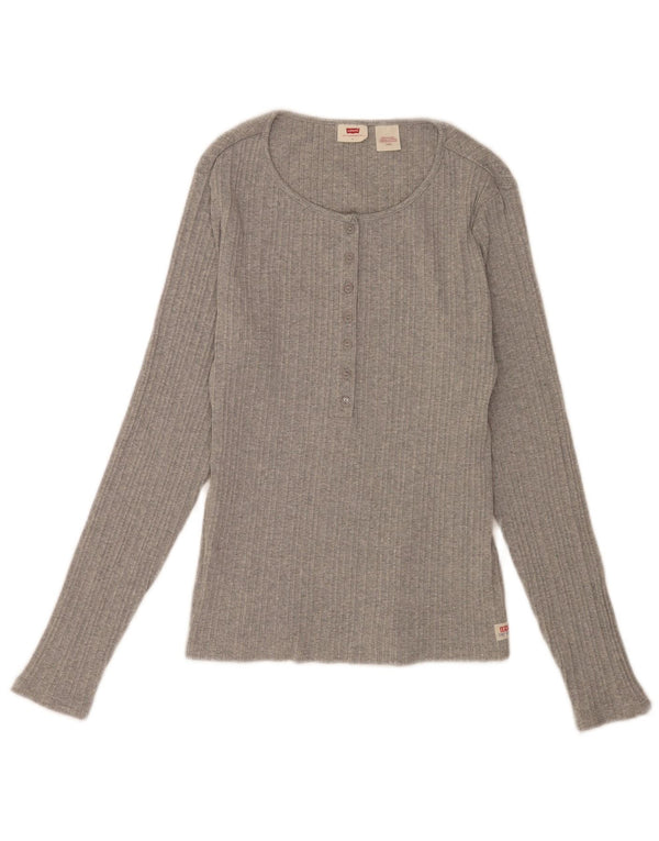 Levi's γυναικείο κανονικό τοπ μακρυμάνικο UK 14 Large Grey
