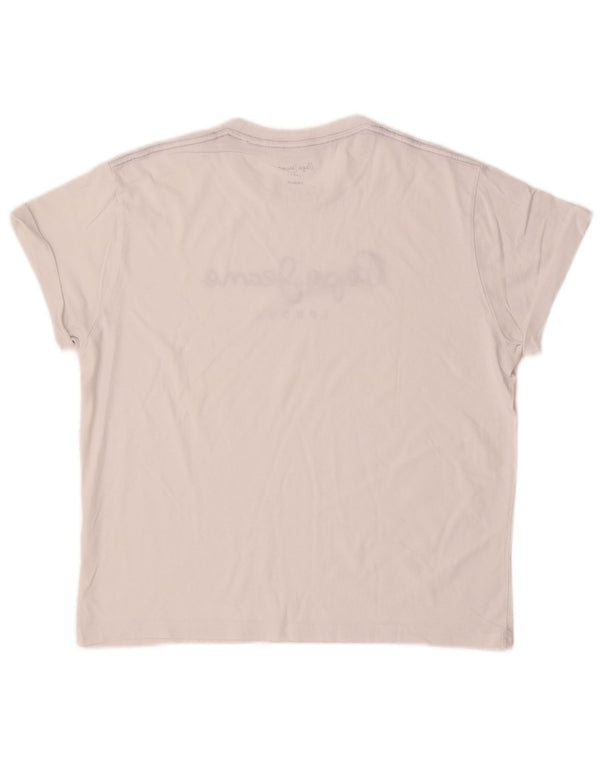 PEPE JEANS Womens Regular Graphic T-Shirt Top UK 10 Small White