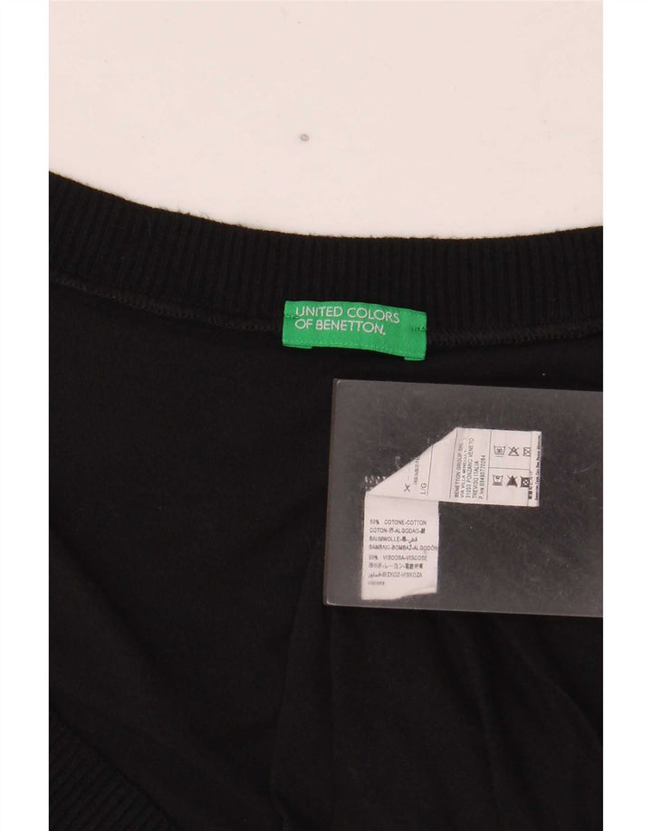 Γυναικείο γιλέκο Benetton UK 16 μεγάλο βαμβακερό μαύρο