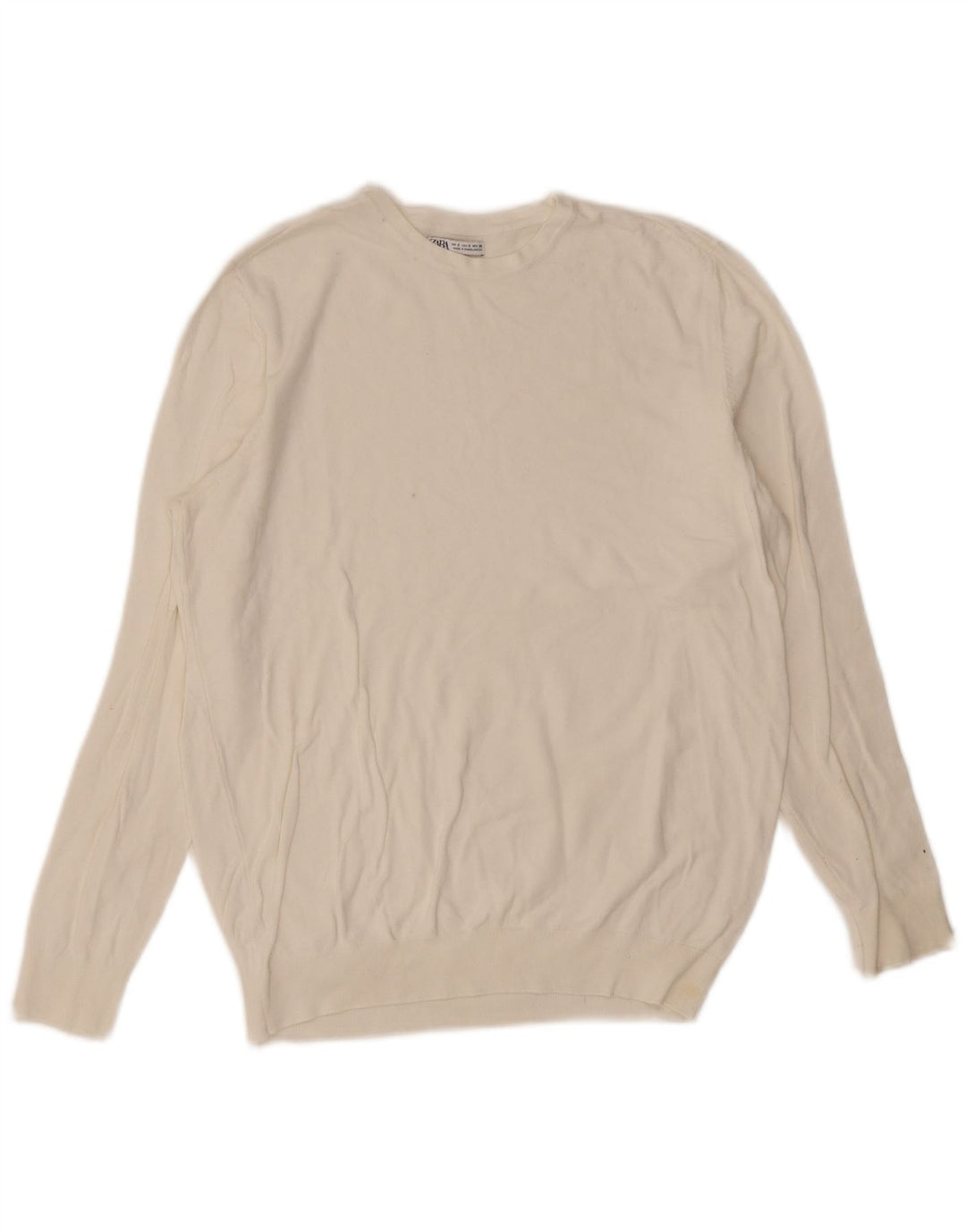 Ανδρικό πουλόβερ Zara Crew Neck Jumper Small White