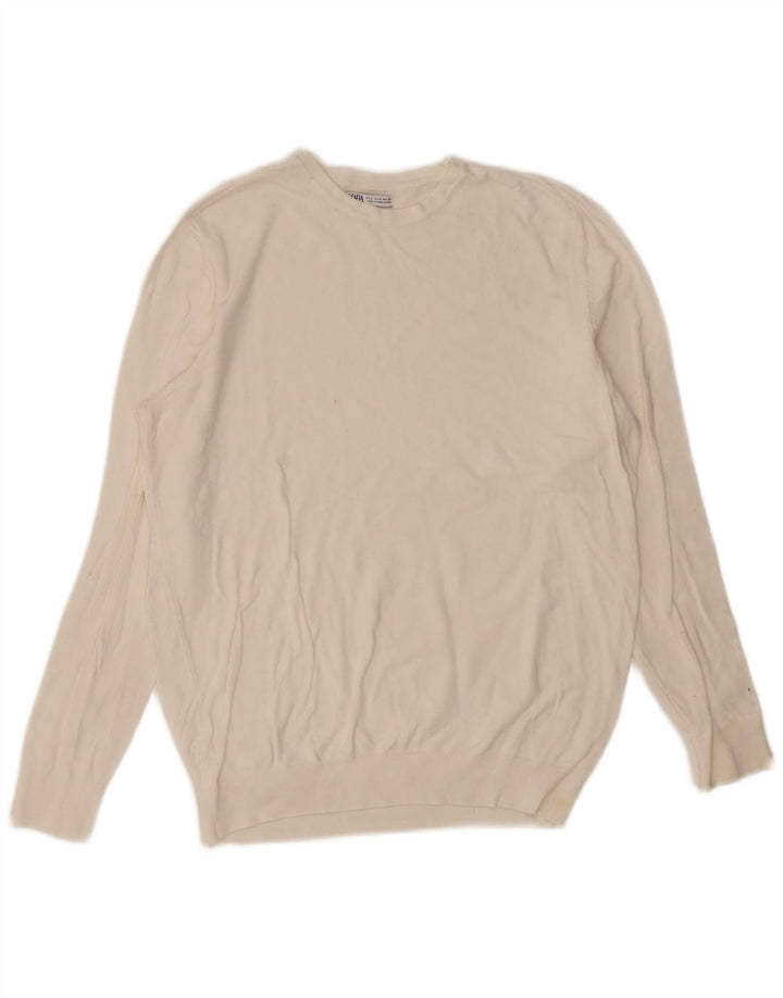 Ανδρικό πουλόβερ Zara Crew Neck Jumper Small White
