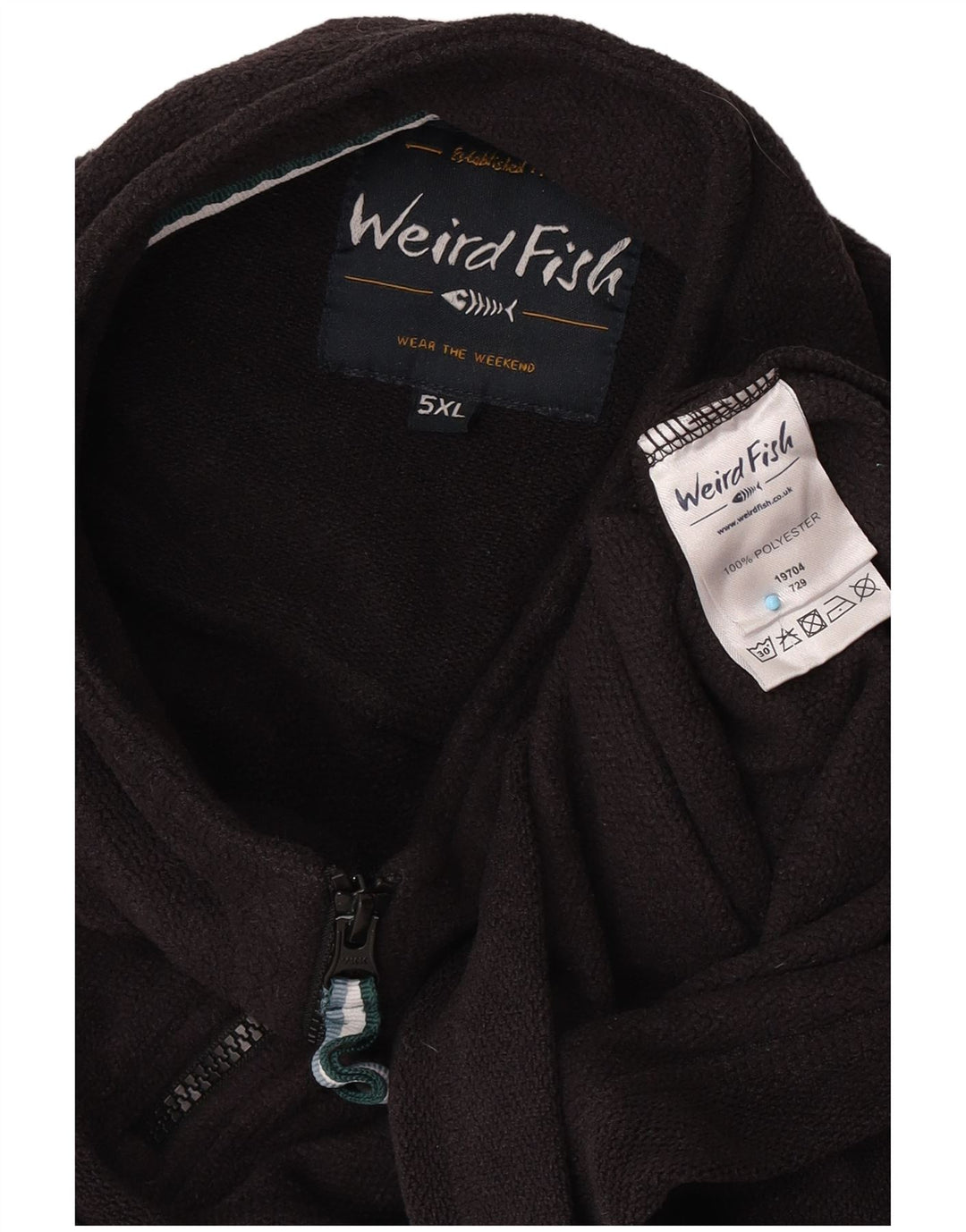 Weird Fish Ανδρικό Φούτερ με φερμουάρ Jumper 5XL Μαύρο Πολυεστέρα