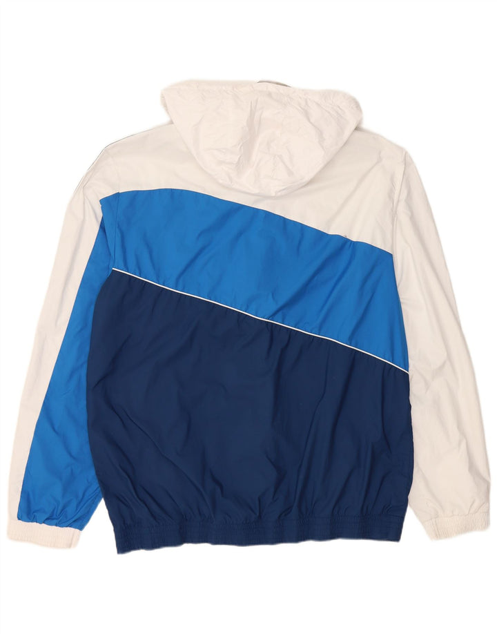 Adidas Ανδρικό μπουφάν βροχής με κουκούλα UK 40 Large Navy Blue Colorblock Πολυεστέρας
