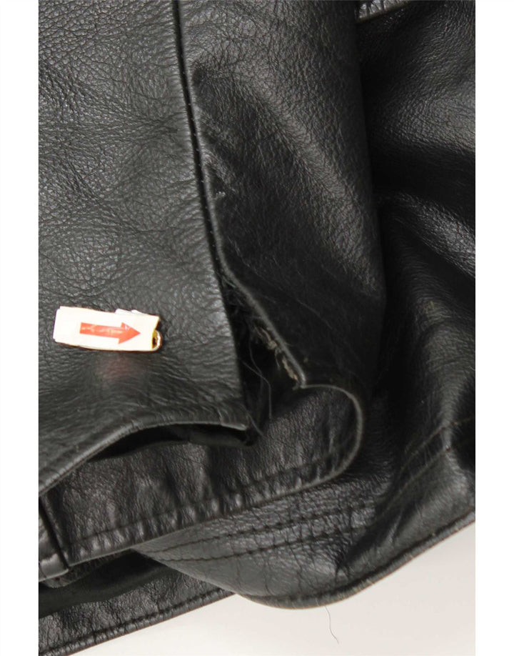Vintage Ανδρικό Δερμάτινο Μπουφάν UK 42 XL Μαύρο