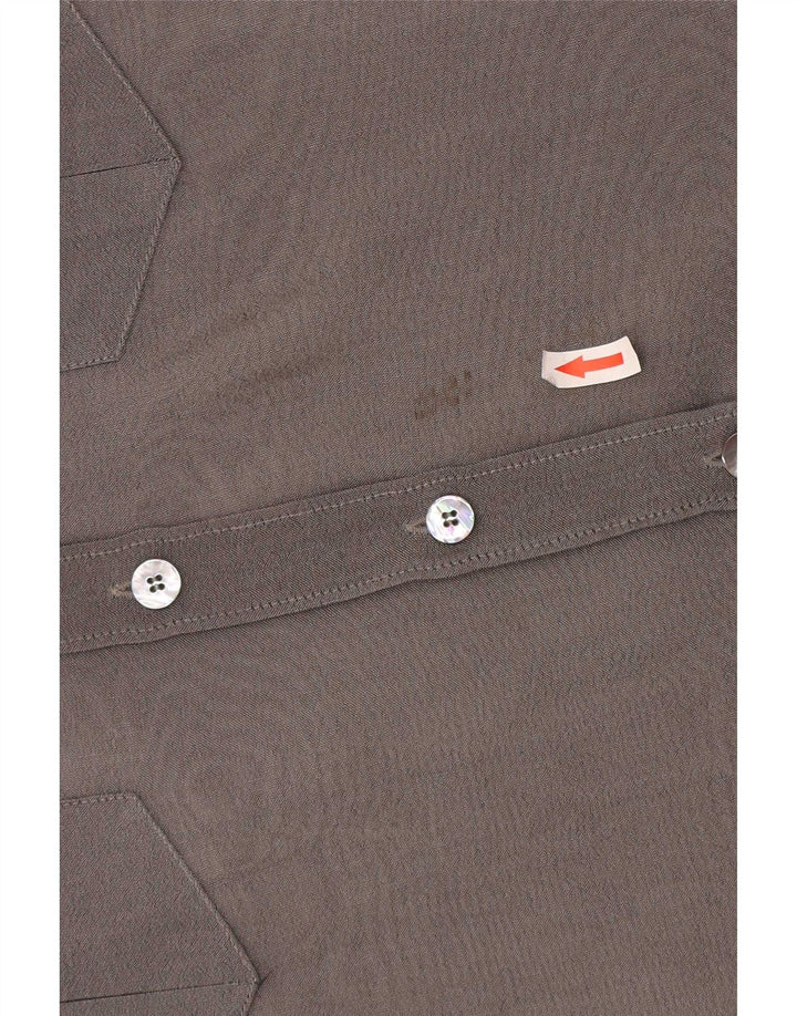 Preca Womens See Through Shirt IT 44 Medium Grey Polyamide