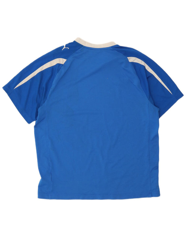 Ανδρικό T-Shirt Puma Top Large Blue Colourblock Πολυεστέρας
