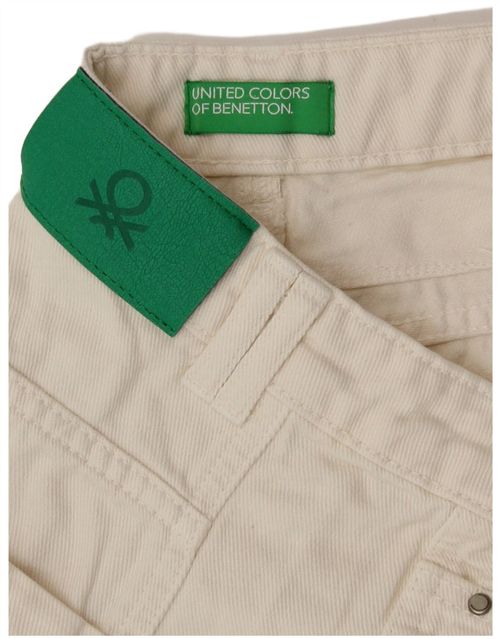 Benetton Γυναικείο τζιν κωνικό W30 L29 Off White