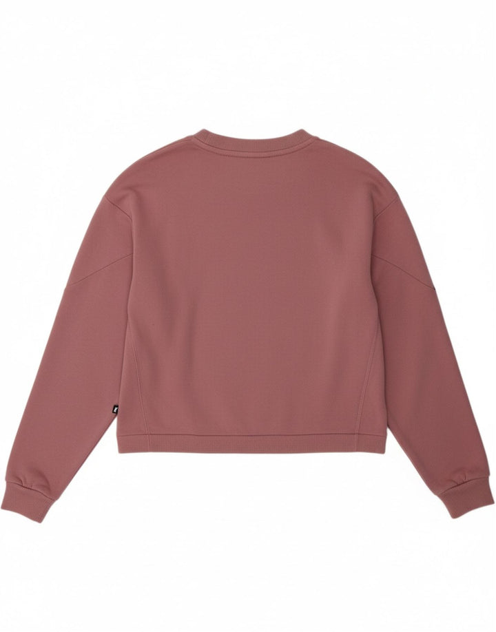PUMA Womens Oversized Crop Sweatshirt Jumper UK 10 Small Pink Colourblock Vintage Puma and Second-Hand Puma from Messina Hembry 