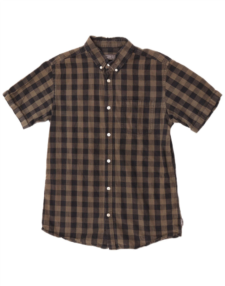 Jack & Jones Ανδρικό πουκάμισο με κανονική εφαρμογή, μεσαίο καφέ βαμβακερό Gingham
