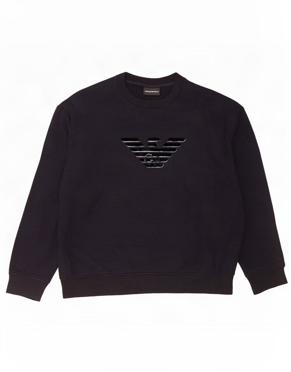 Emporio Armani Γυναικεία γραφική φούτερ Jumper UK 20 2XL Black Modal