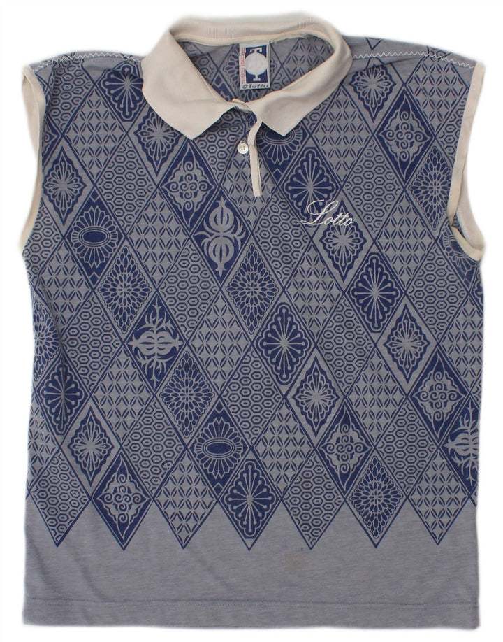 Γυναικείο αμάνικο μπλουζάκι πόλο LOTTO UK 12 Medium Blue Geometric