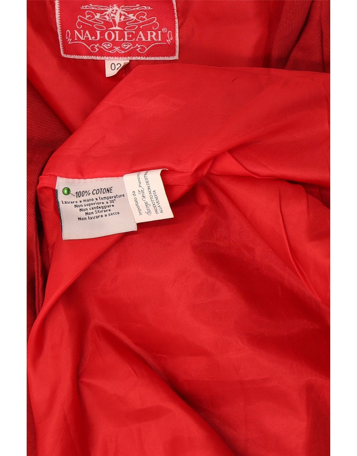 Naj Oleari Γυναικεία Καμπαρντίνα Oversized US 2 XS Κόκκινο βαμβακερό