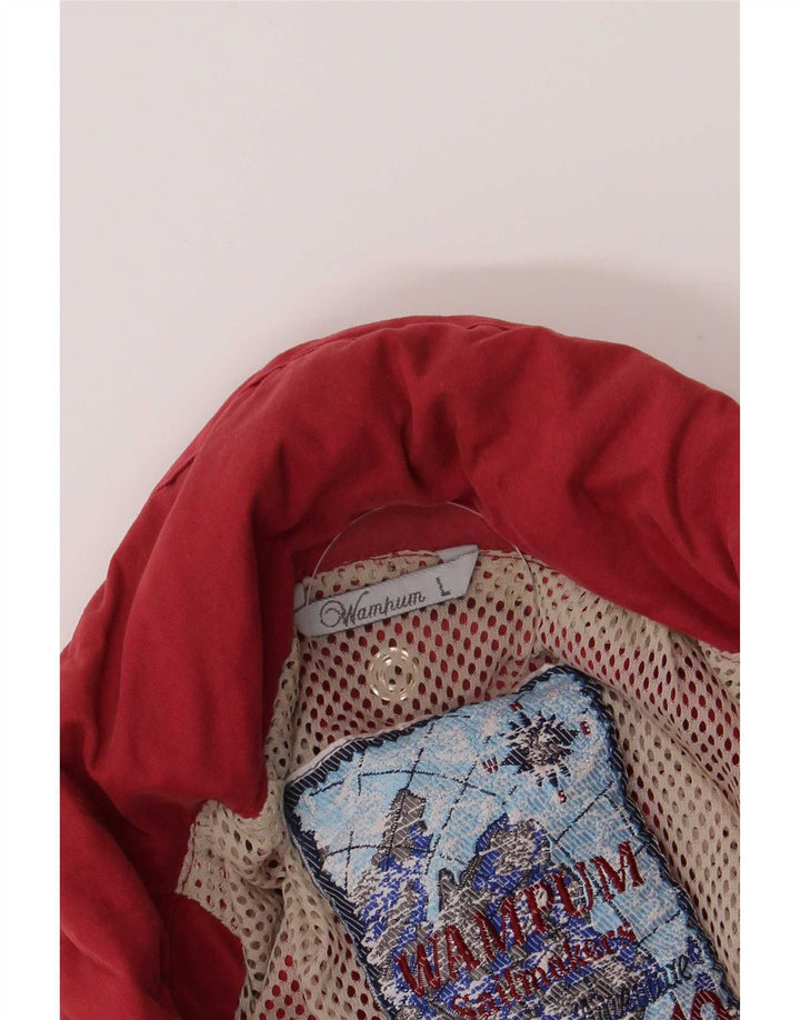 Wampum Mens Hooded Utility Jacket UK 40 Large Red Polyamide