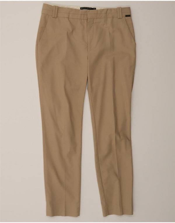 Zara Womens Slim Chino Trousers EU 38 Small W28 L25 Beige Cotton