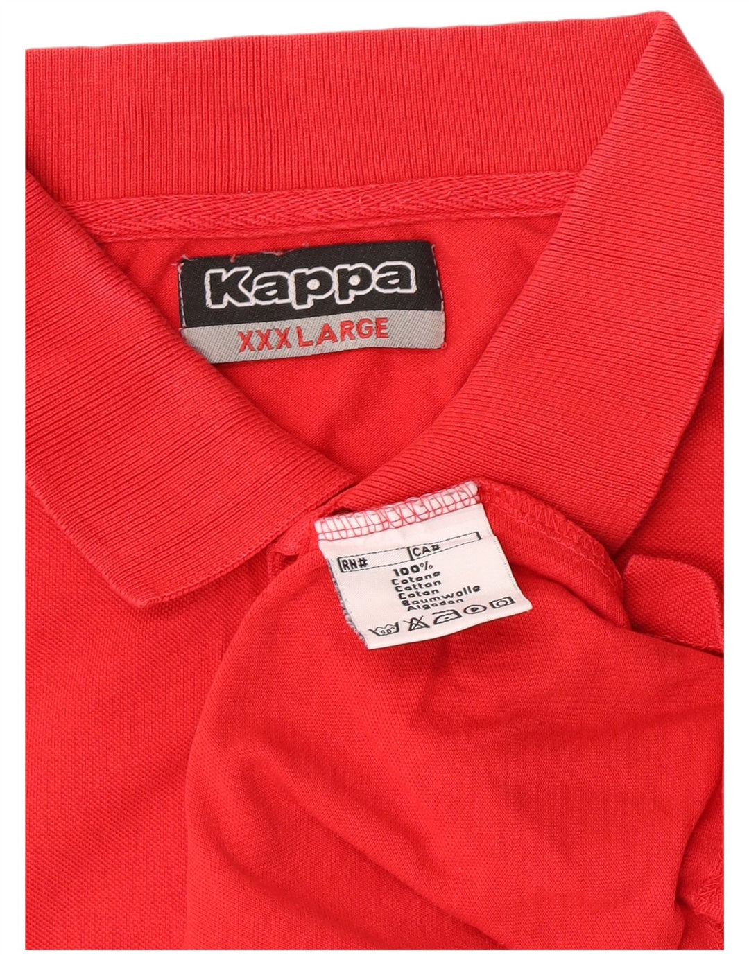 Ανδρικό μπλουζάκι πόλο Kappa 3XL κόκκινο βαμβακερό