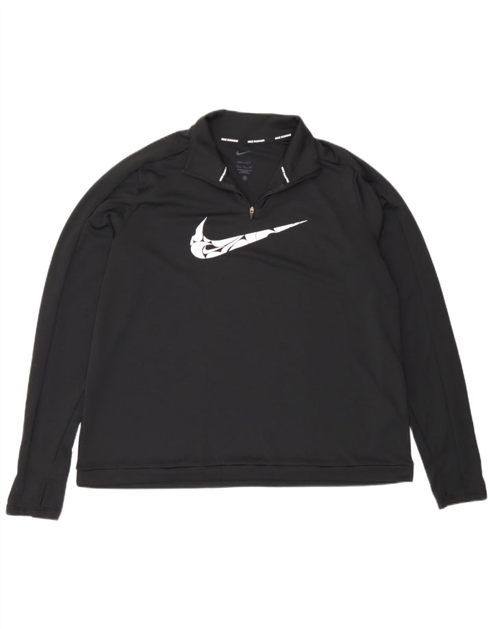 Γυναικεία φόρμα Nike Dri Fit με γραφικό πουλόβερ με φερμουάρ Top UK 18 XL Μαύρο