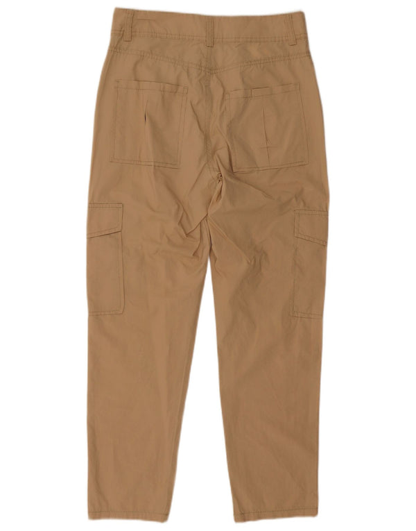 Benetton Γυναικείο Crop Cargo Παντελόνι UK 6 XS W28 L25 Μπεζ βαμβακερό