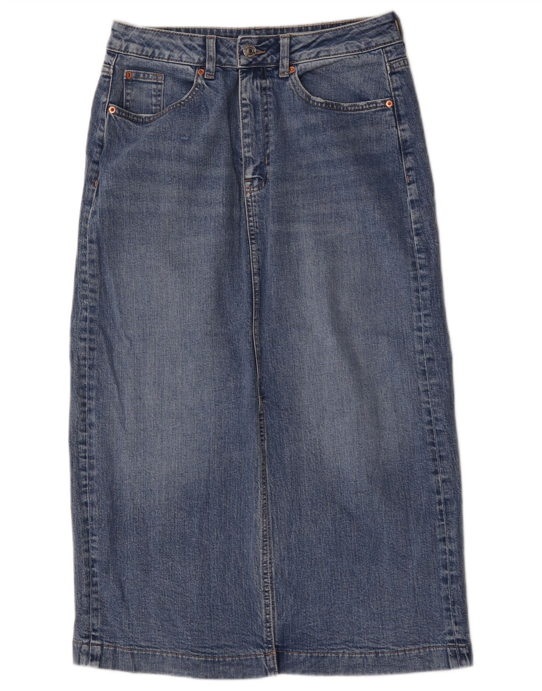 Marks & Spencer Γυναικεία κανονική τζιν Midi φούστα UK 10 Small W30 Blue