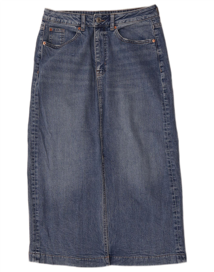 Marks & Spencer Γυναικεία κανονική τζιν Midi φούστα UK 10 Small W30 Blue