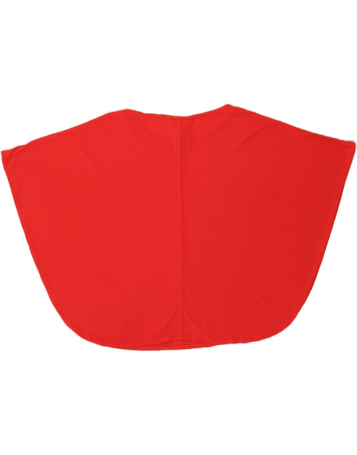 RALPH LAUREN Womens Poncho Blouse Top UK 14 Medium Red Polyester Vintage Ralph Lauren and Second-Hand Ralph Lauren from Messina Hembry 