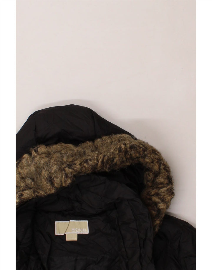 MICHAEL KORS Womens Hooded Padded Jacket UK 16 Large Black Polyester Vintage Michael Kors and Second-Hand Michael Kors from Messina Hembry 