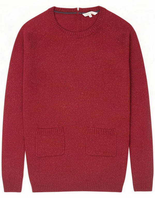 Fat Face Γυναικείο πουλόβερ για λαιμό βάρκα UK 10 Small Burgundy Flecked