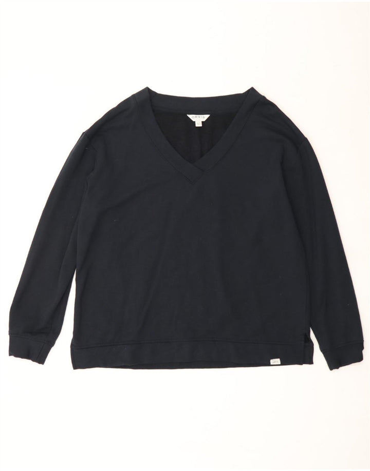 ORVIS Womens Sweatshirt Jumper UK 16 Large Navy Blue Modal Vintage Orvis and Second-Hand Orvis from Messina Hembry 