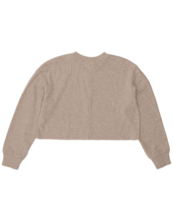 Zara Γυναικεία Μπλούζα Crop Top UK 14 Medium Grey Polyester