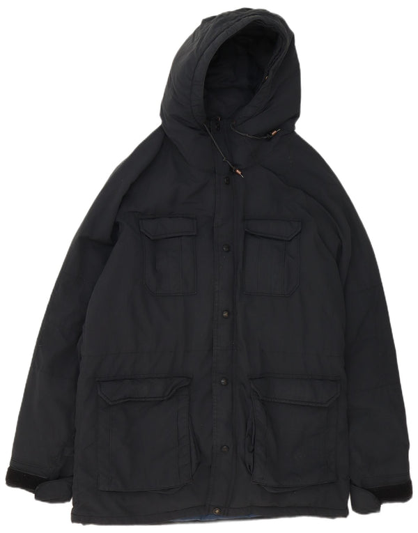 Levi's Mens Hooded Parka Jacket UK 38 Medium Black Polyamide