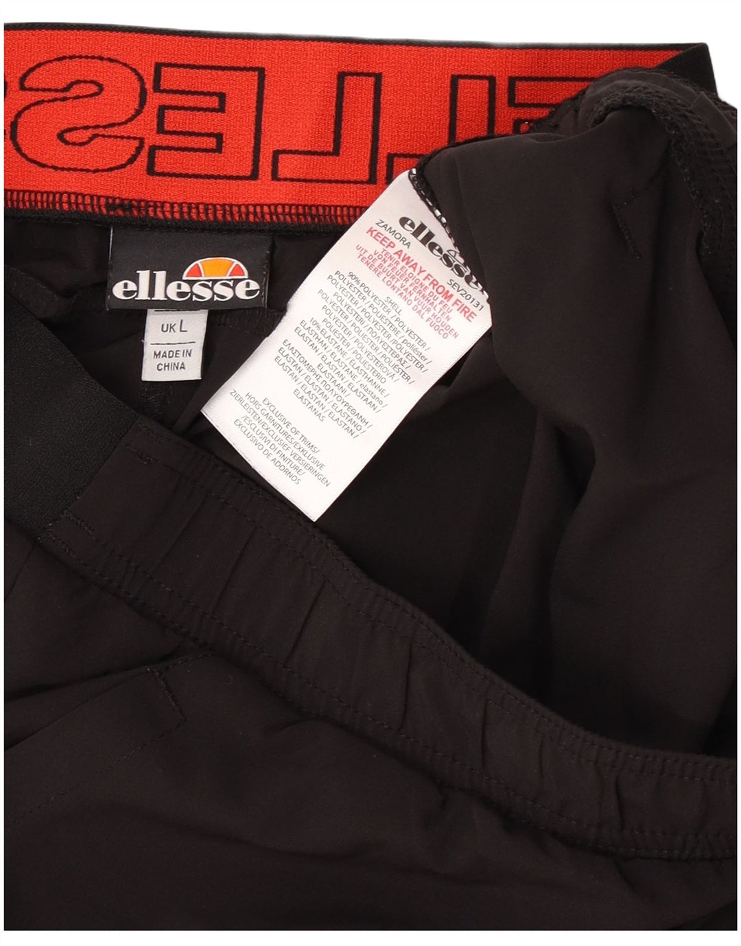 Ανδρικό γραφικό αθλητικό σορτς Ellesse μεγάλο μαύρο πολυεστέρα