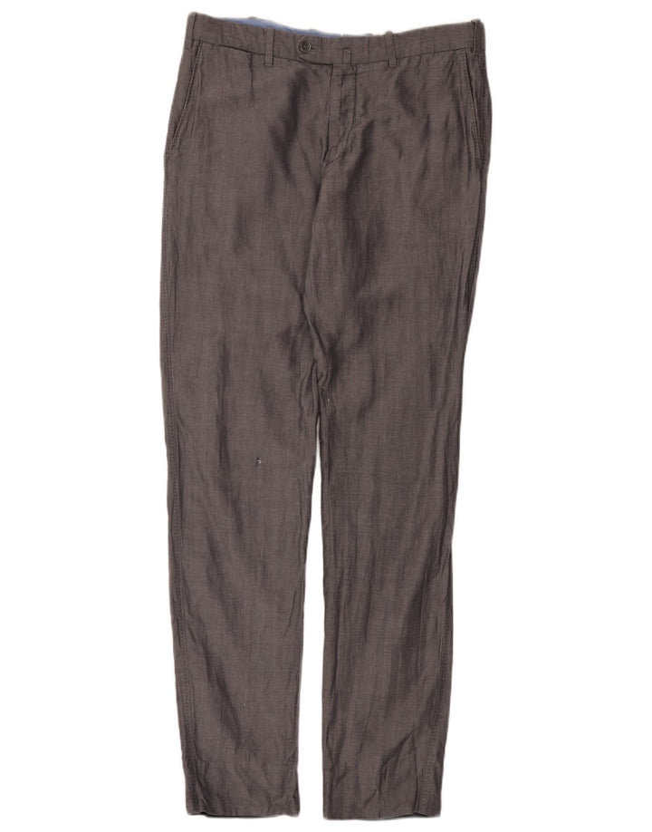 Massimo Dutti Ανδρικό Slim Suit Παντελόνι EU 42 Large W32 L32 Grey Pearringbone