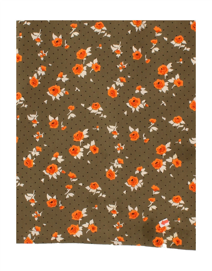 MICHEL AMBERS Womens 2 Piece Set UK 12 Medium Khaki Floral Polyester Vintage Michel Ambers and Second-Hand Michel Ambers from Messina Hembry 