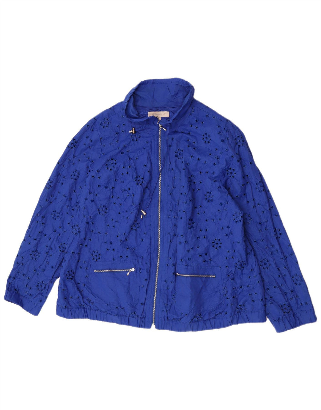 Laura Ashley Γυναικείο Bomber Jacket UK 20 2XL Μπλε βαμβακερό