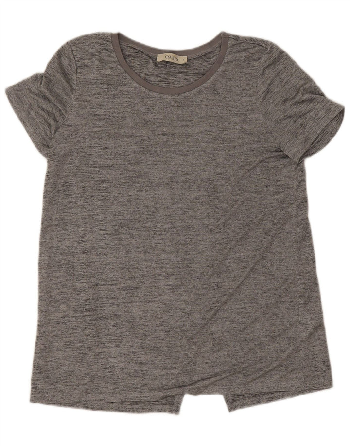 Oasis γυναικείο μπλουζάκι τοπ UK 10 Small Grey Flecked Polyester
