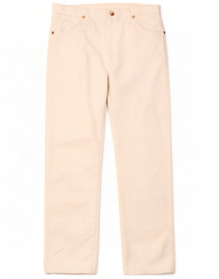 Wrangler Γυναικείο ίσιο τζιν W35 L30 Λευκό βαμβακερό