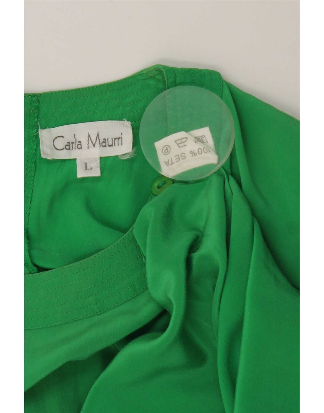 Vintage γυναικεία μπλούζα τοπ UK 16 Large Green Silk