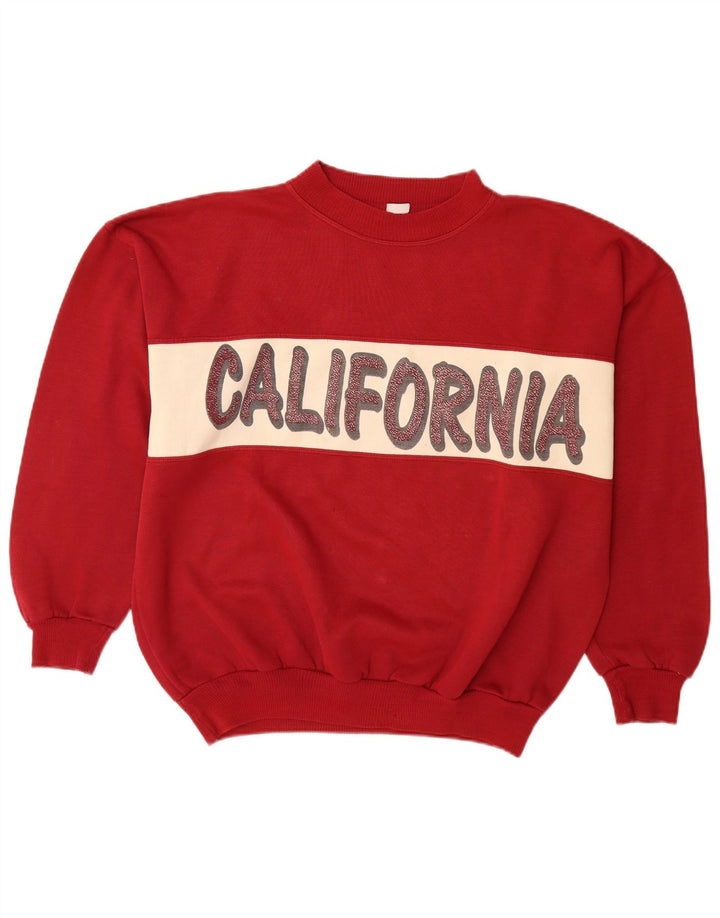 Vintage ανδρικό γραφικό φούτερ Jumper XL Red Colourblock