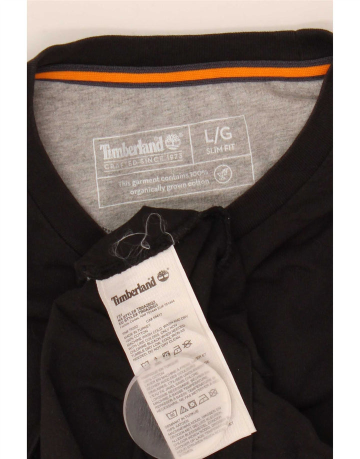 Ανδρικό τοπ Timberland Slim Fit Μακρυμάνικο μεγάλο μαύρο βαμβακερό