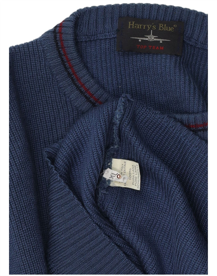 Ανδρικό πουλόβερ VINTAGE Graphic Crew Neck Jumper XL Blue Wool