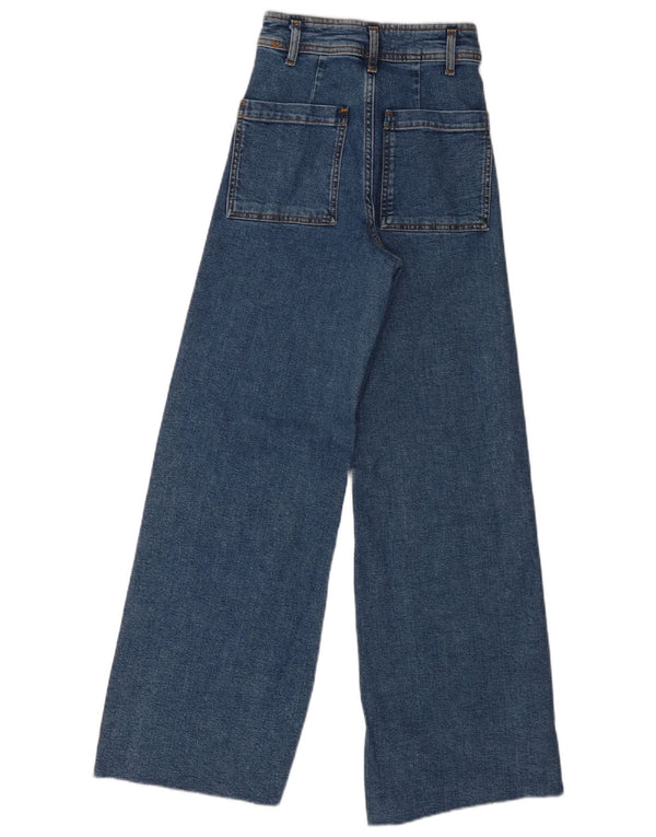 Zara Womens The Marine Straight ψηλόμεσο τζιν EU 32 2XS W22 L29 Blue
