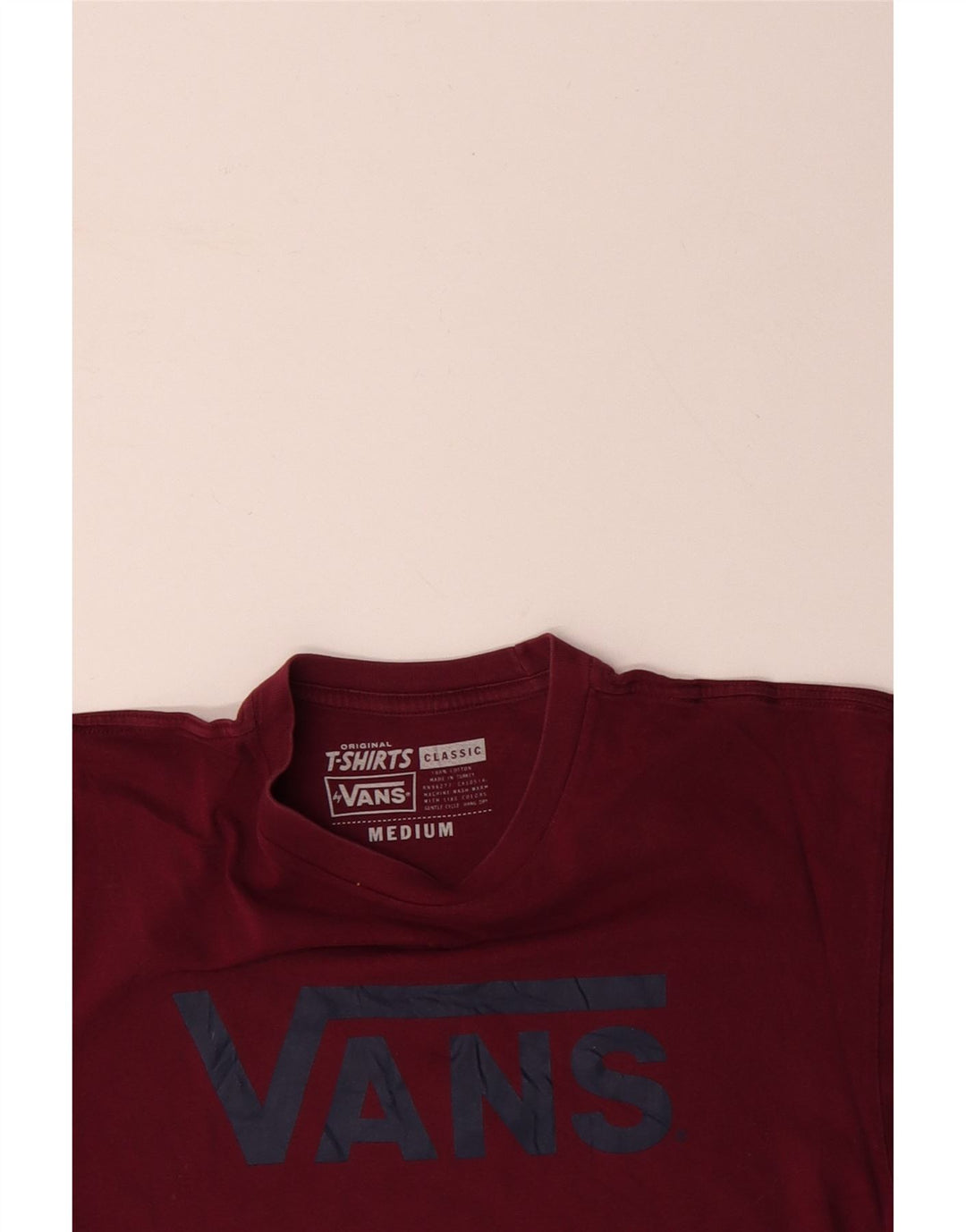 Ανδρικό γραφικό T-Shirt VANS Τοπ μεσαίο βαμβακερό μπορντό