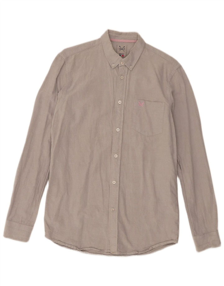 Ανδρικό πουκάμισο Crew Clothing Medium Grey Cotton