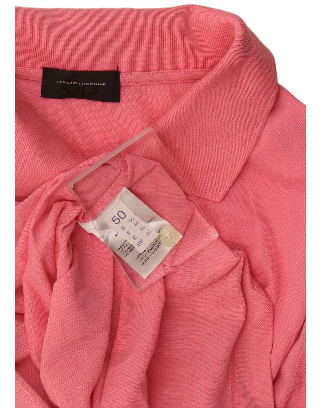 Sergio Tacchini Ανδρικό Πόλο Μπλουζάκι IT 50 Μεσαίου Ροζ Βαμβακερό