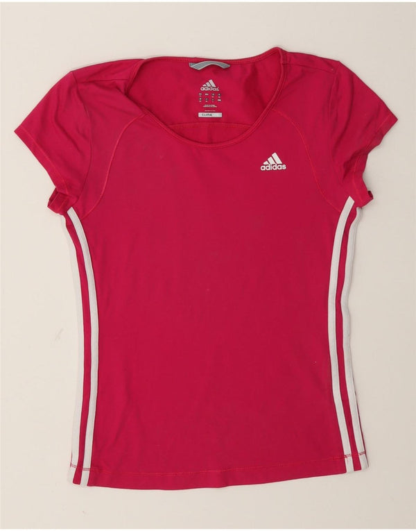 Adidas Γυναικείο T-Shirt Climalite Top UK 12 Medium Pink
