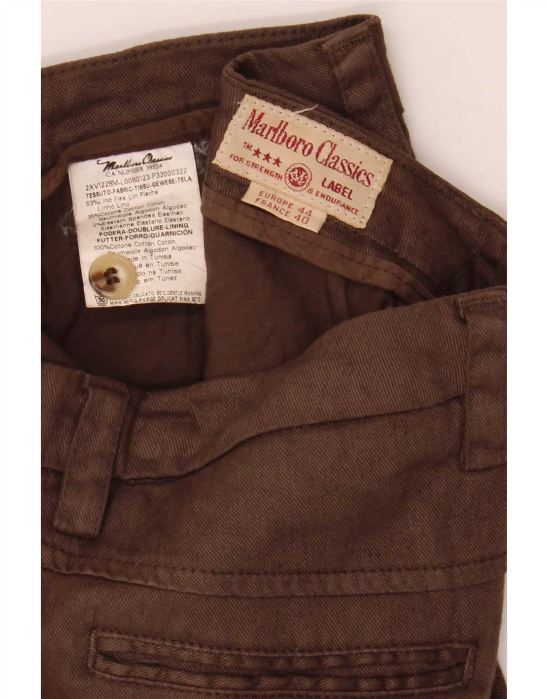 Γυναικείο Cropped Παντελόνι Marlboro Classics Καφέ Λινό W30 L24