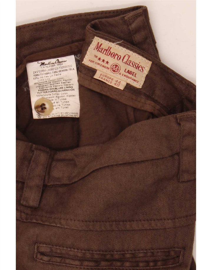 Γυναικείο Cropped Παντελόνι Marlboro Classics Καφέ Λινό W30 L24